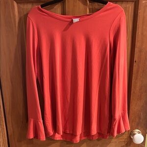 Chico's Vibrant Orange/Coral Long Sleeve Top